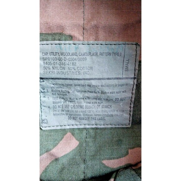 US Military Woodland Camo Camouflage 7 1/4 Hat Small - Picture 4 of 5